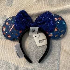 Loungefly Blue Sequin Bow Ears Headband - NEW